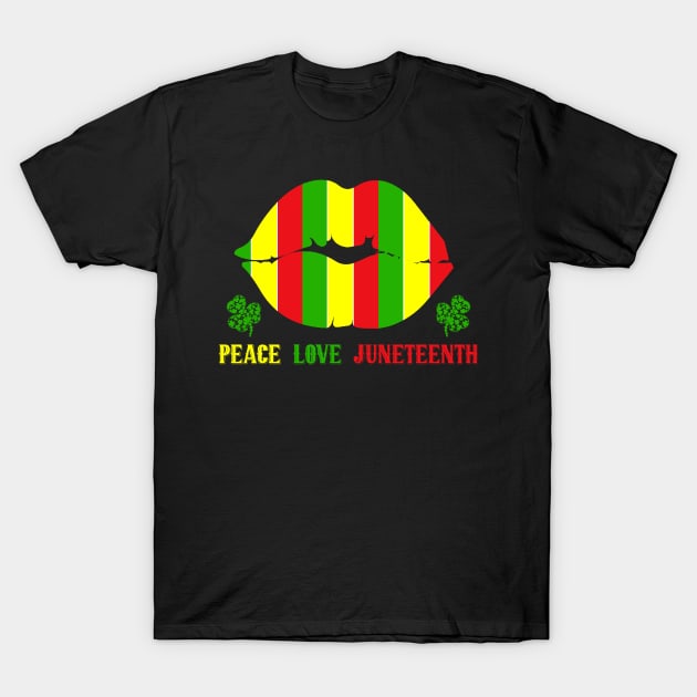 peace love Juneteenth 2024 St Patricks day SHAMROCK T-Shirt by NIKA13